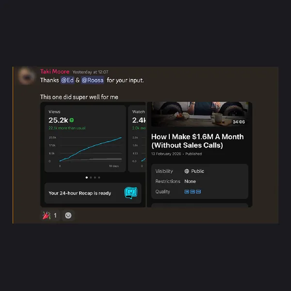 Taki Moore on Discord: “This one did super well for me”, with a video at 25.2k views