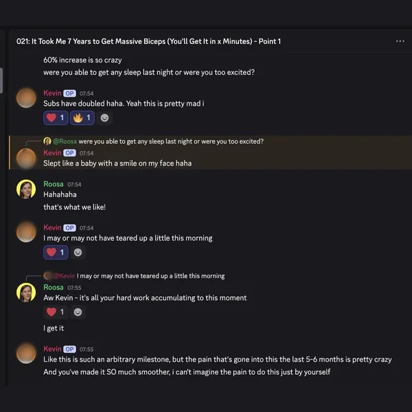 Kevin on Discord: “Subs have doubled … You’ve made it SO much smoother”