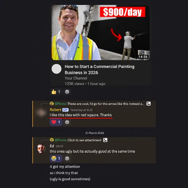 Client feedback screenshot from Discord or email