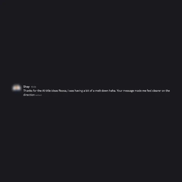 Client feedback screenshot from Discord or email